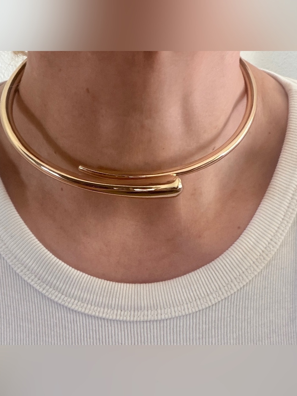 Gold Tone Necklace Choker Nickel Free